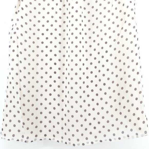 J.Crew Coquette Soft Girl 100% Silk Natasha Cream & Black Polk-a-dot Ruffle Tank - Picture 9 of 10